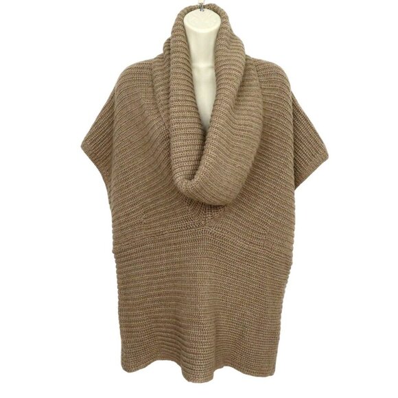 Lauren Ralph Lauren Womens Medium Beige Chunky Knit Cowl Neck Sleeveless Sweater - Picture 7 of 7